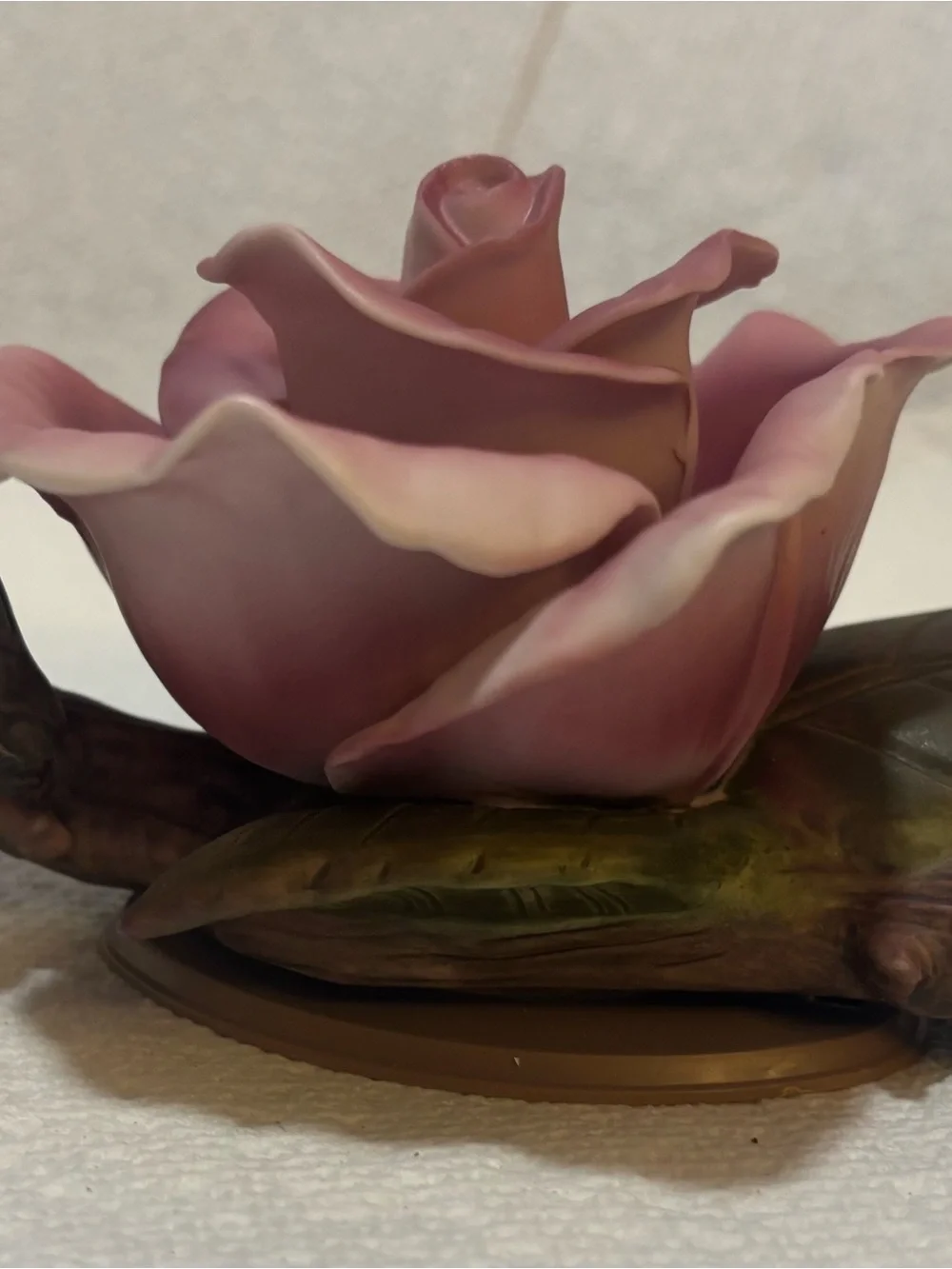 Teleflora Accents Hand-Painted Porcelain Pink Rose Figurine